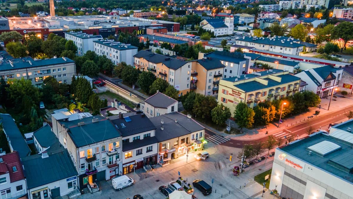 Centrum Bełchatowa z lotu ptaka