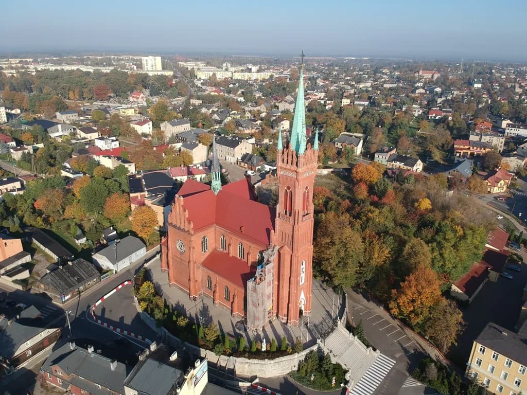 Kościół św. Katarzyny w Zgierzu z lotu ptaka